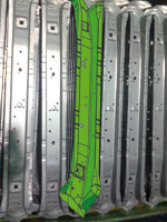 Seat structural reinforcement (Green part is the virtual prototype)